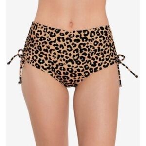 Salt+cove Leopard Print High-Waisted Bikini Bottoms set tree piece
